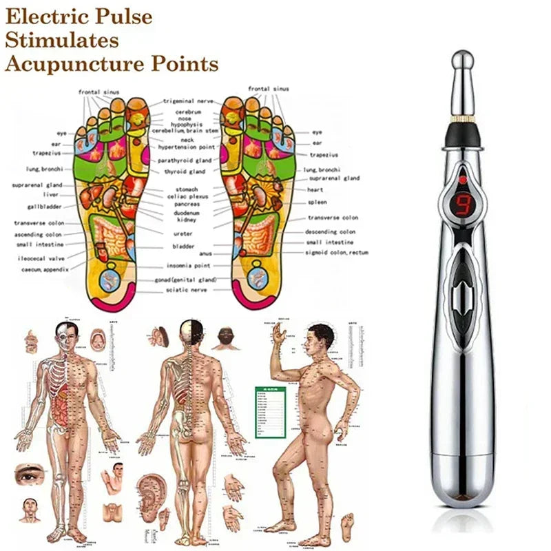 Pluma de meridianos 5 en 1, lápiz electrónico de Acupuntura y Moxibustión, fi
