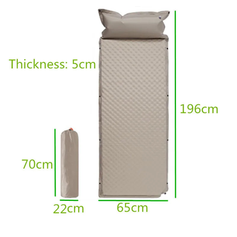 Inflatable camping mat self-inflating mattress thick spliced ​​ti 