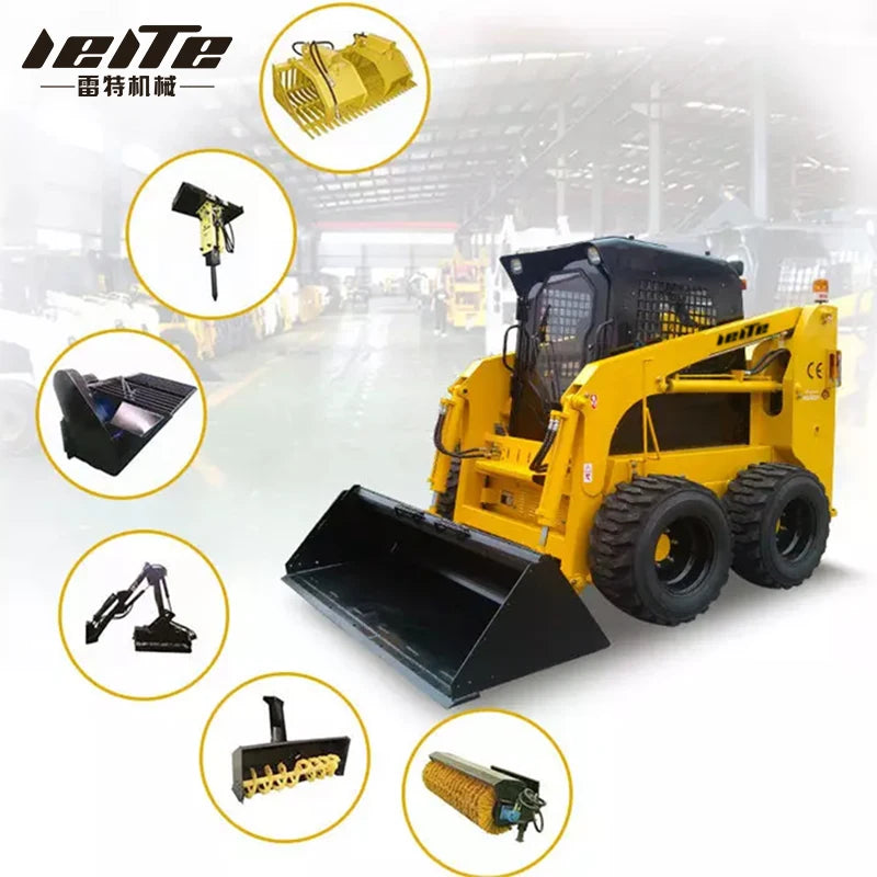 Small Rubber Tracked Skid Steer Loader Fork Skid Steer Loader 