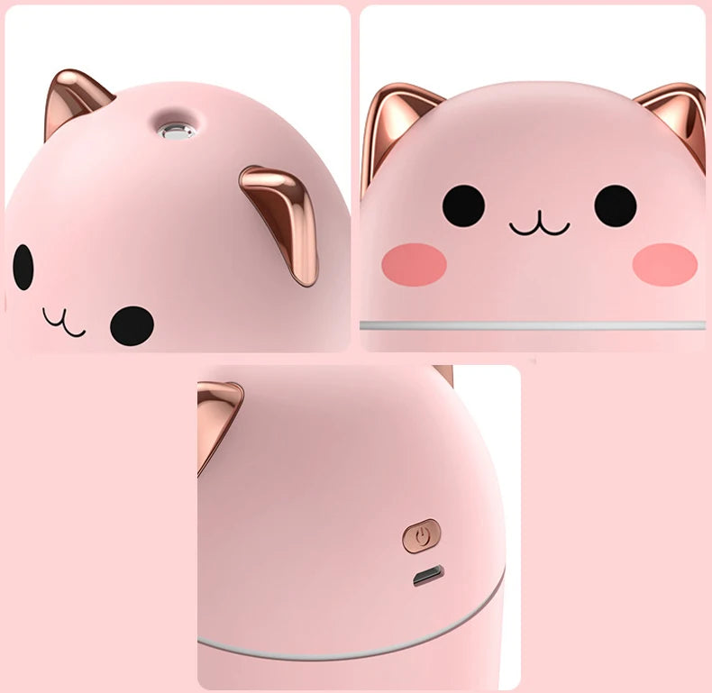 Portable Air Humidifier Kawaii Aroma Diffuser with Night Light Mist 