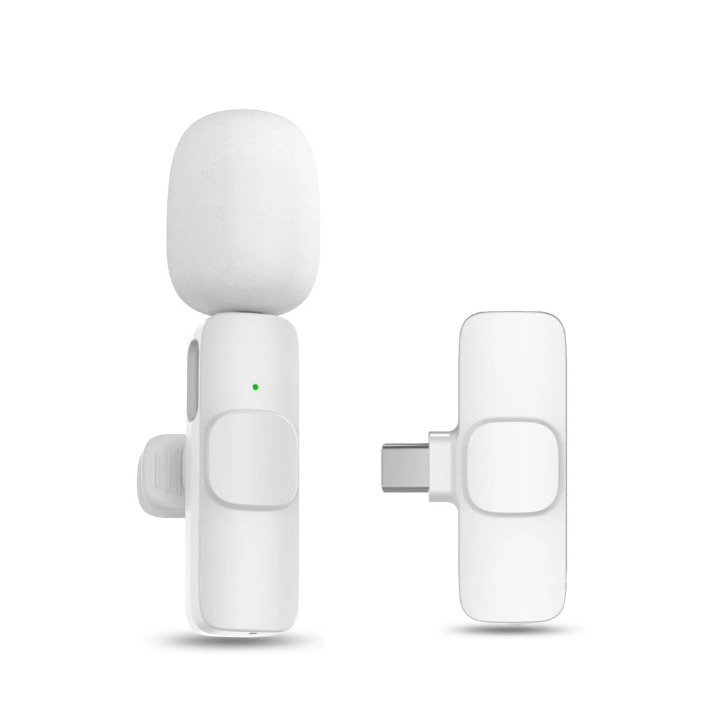 Micrófono Lavalier inalámbrico portátil, minimicrófono de grabación de Audio y vídeo para iPhone, Android, transmisión en vivo, videojuegos, teléfono