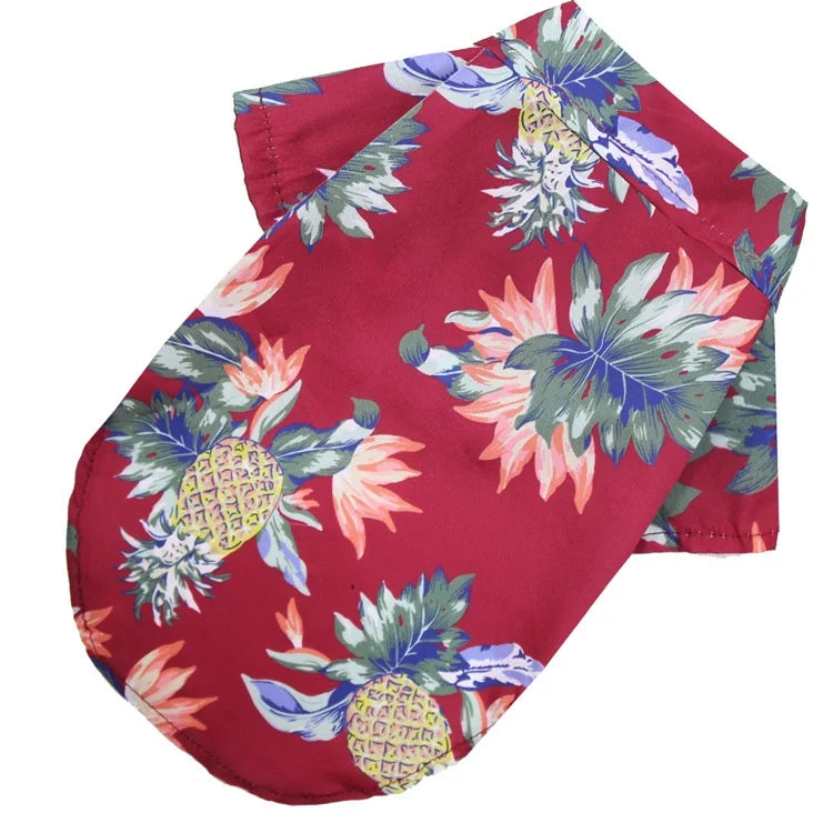 Camisa de piña de playa para perros pequeños y medianos, ropa Hawaiana para perros y gatos, golden retriever, temporada de primavera y verano