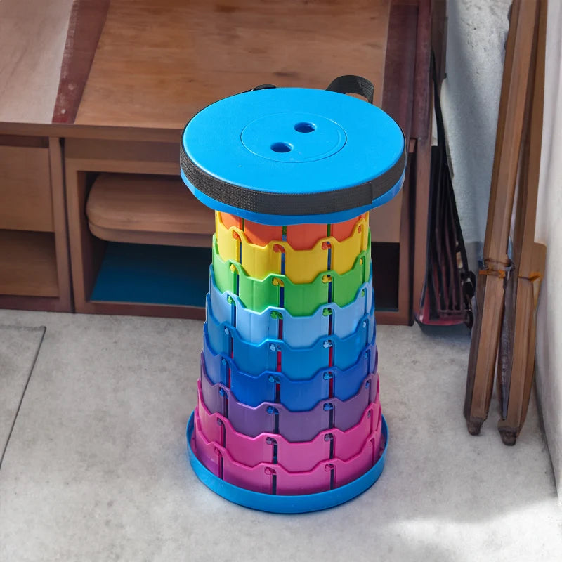 Silla de plástico retráctil portátil, taburete plegable para cocina, comedor,