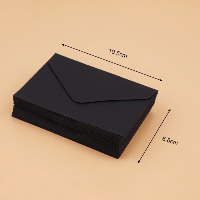 Classic Black and White Mini Kraft Paper Window Envelopes Wedding Envelopes 