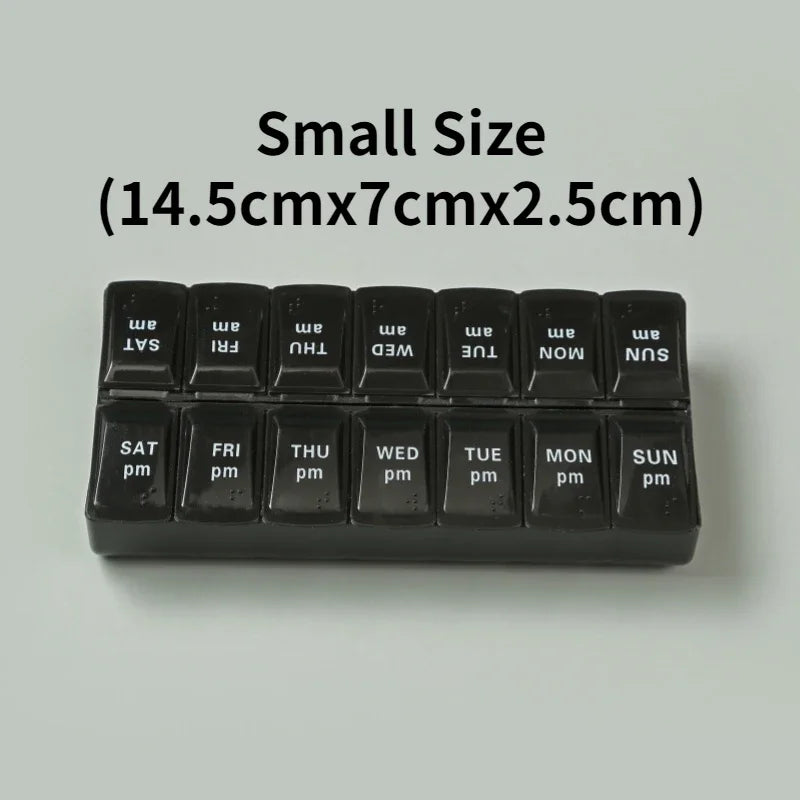 Weekly Portable Travel Pill Box 7 Days Organizer 14 Grids Cont