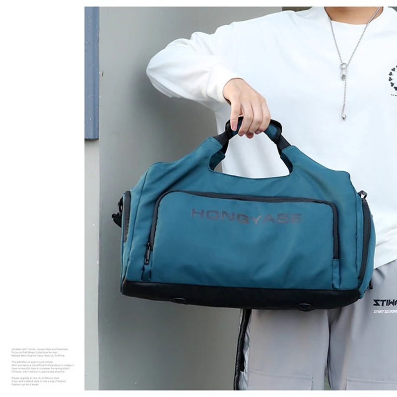 Bolsa deportiva de gimnasio para hombre, bolso de viaje para Fitness, bolsillo para zapatos, equipaje, bolso de mano impermeable, bolso de hombro para fin de semana al aire libre