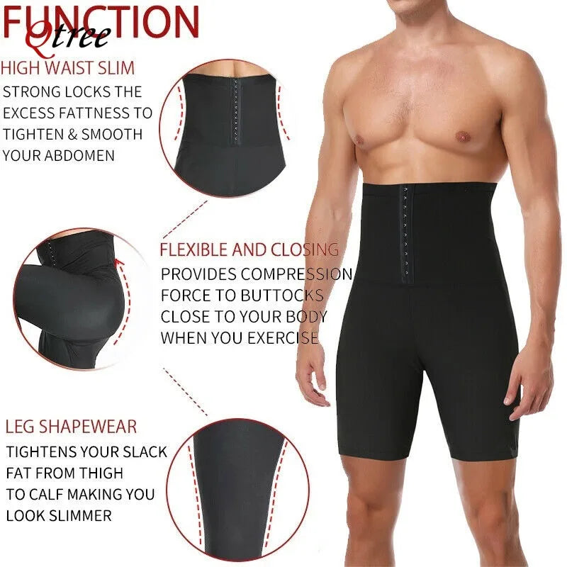 Qtree-moldeador de Cuerpo Adelgazante para hombre, pantalones cortos de Control