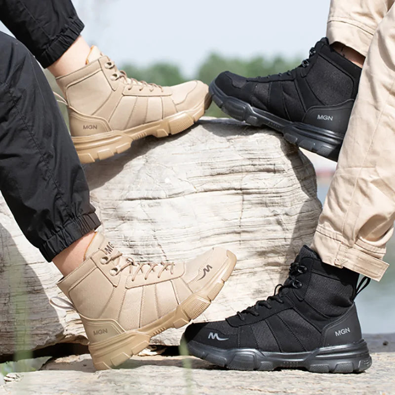 Botas de trabajo indestructibles, zapatos de seguridad con punta de acero, zapat
