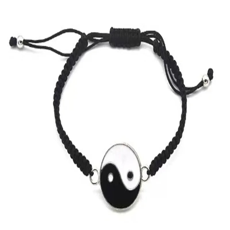 Best Friend Bracelets for 2 Matching Adjustable Cord Bracelets, Yin Yang, 