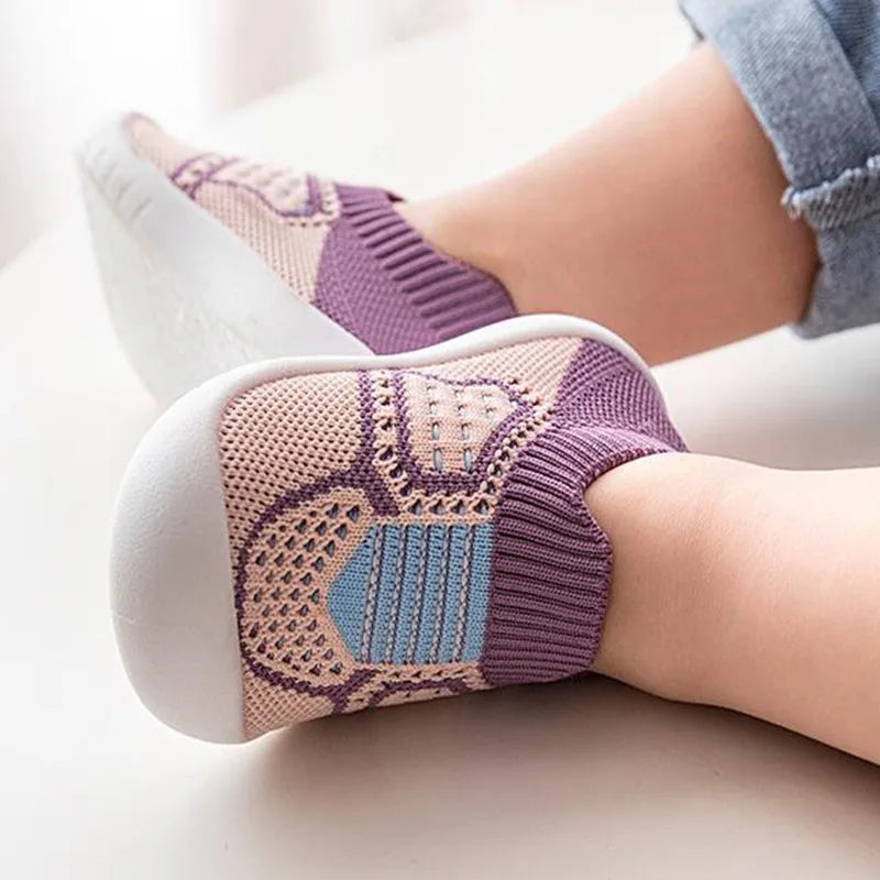 Baby Anti-slip Shoes Breathable Rubber Sole Socks p 