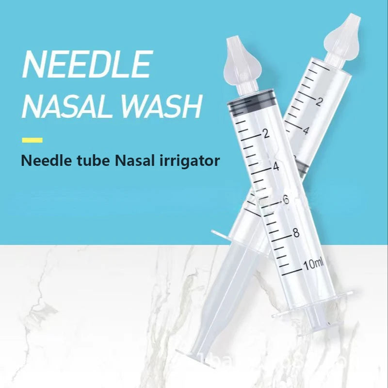 Tubo de aguja de 2 piezas para bebé, aspirador Nasal, lavadora de jeringa, equipo de limpieza de rinitis Nasal, productos de cuidado infantil