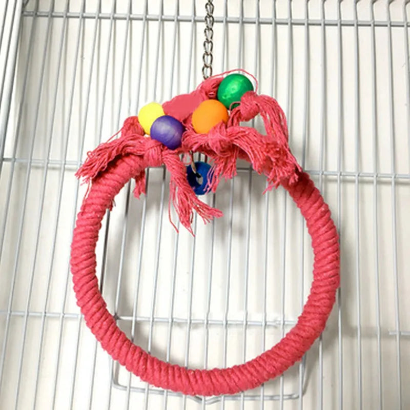 Juguete para masticar loros, cuerda de algodón, puente para morder, rasgado, ca