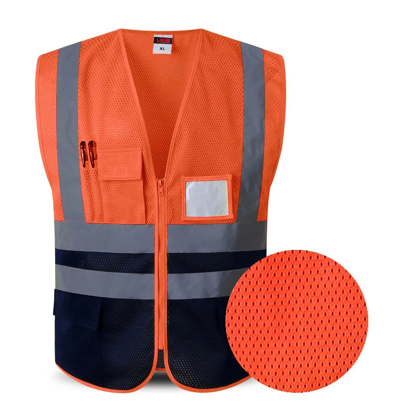 Chaleco de seguridad de malla para hombres, chaleco reflectante para motocicleta