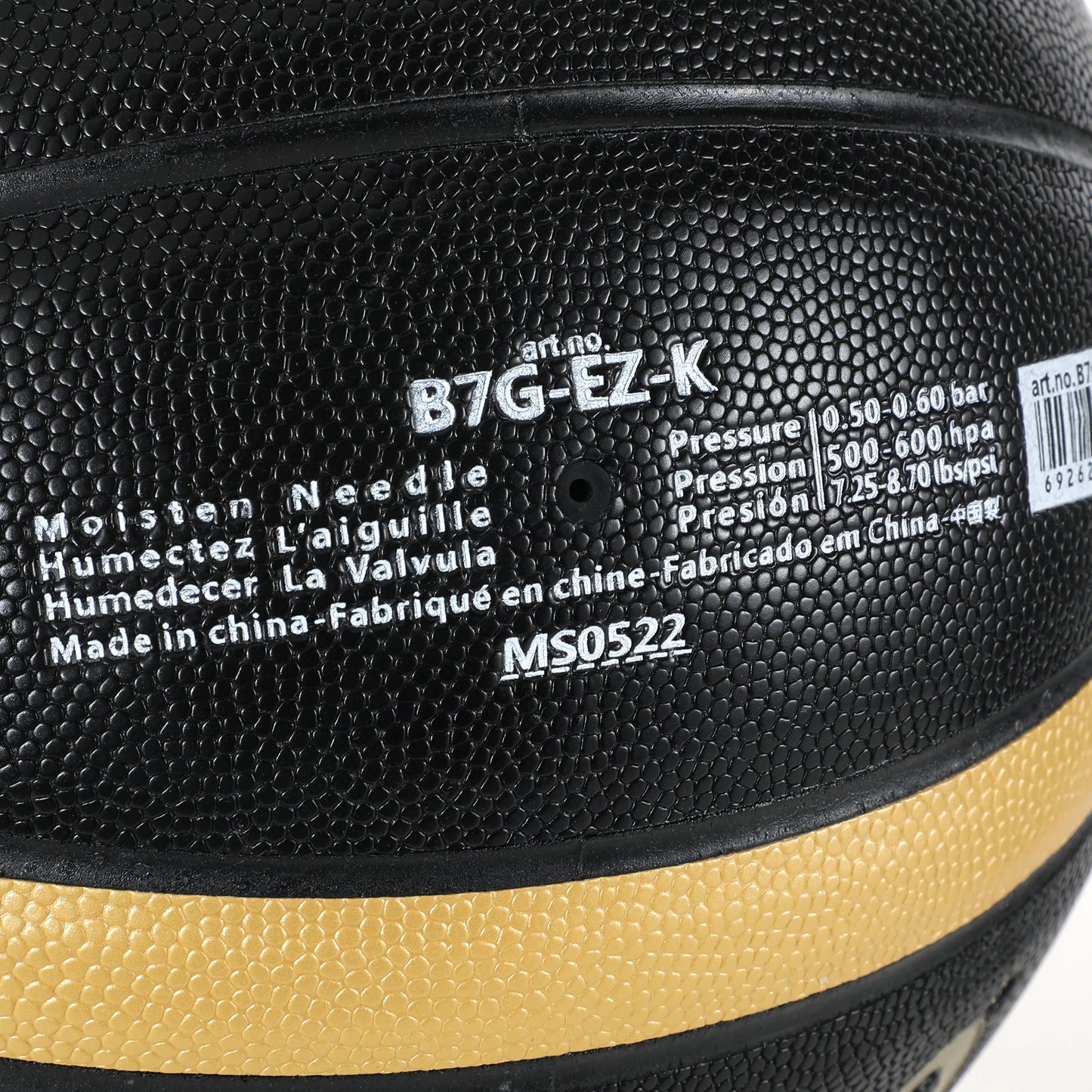 Molten-EZ-K de baloncesto para hombre y mujer, pelotas de PU de color negro y dorado para entrenamiento de partido al aire libre, talla 5, 6, 7