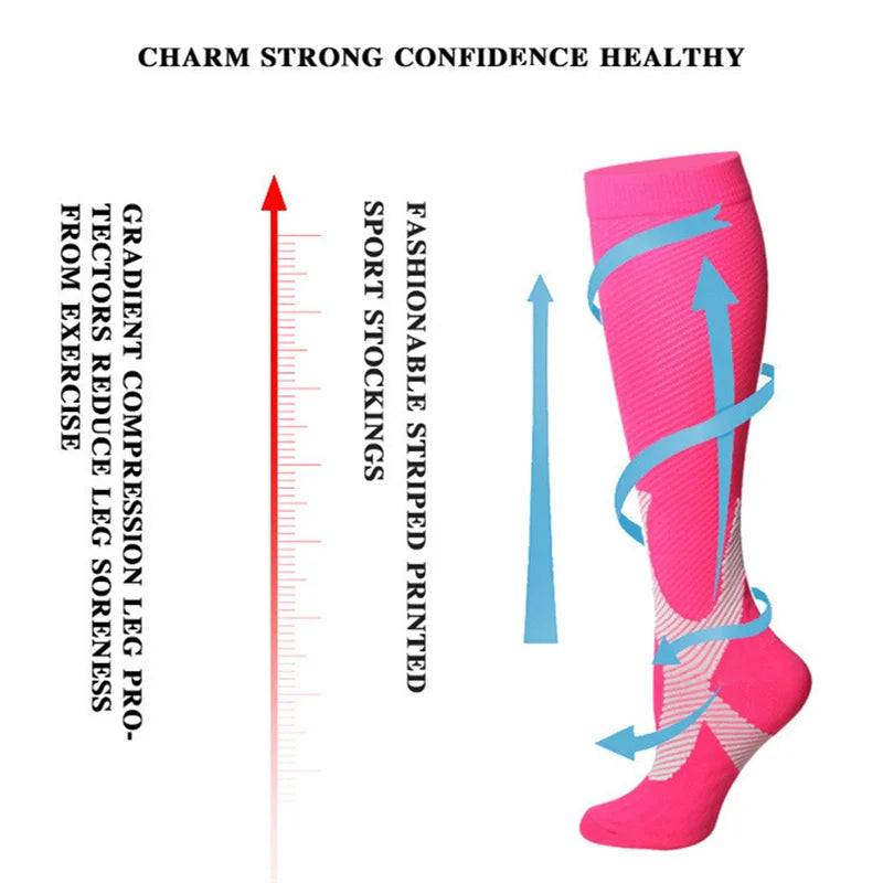 Running Compression Stockings Marathon Hiking Sports Socks 