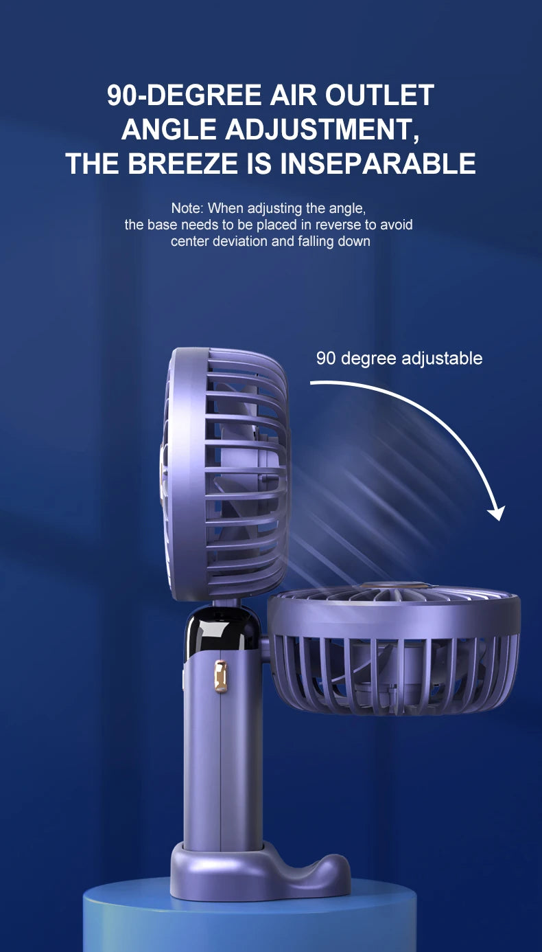 Mini USB Handheld Fan Portable Folding Neck Hanging Fan 