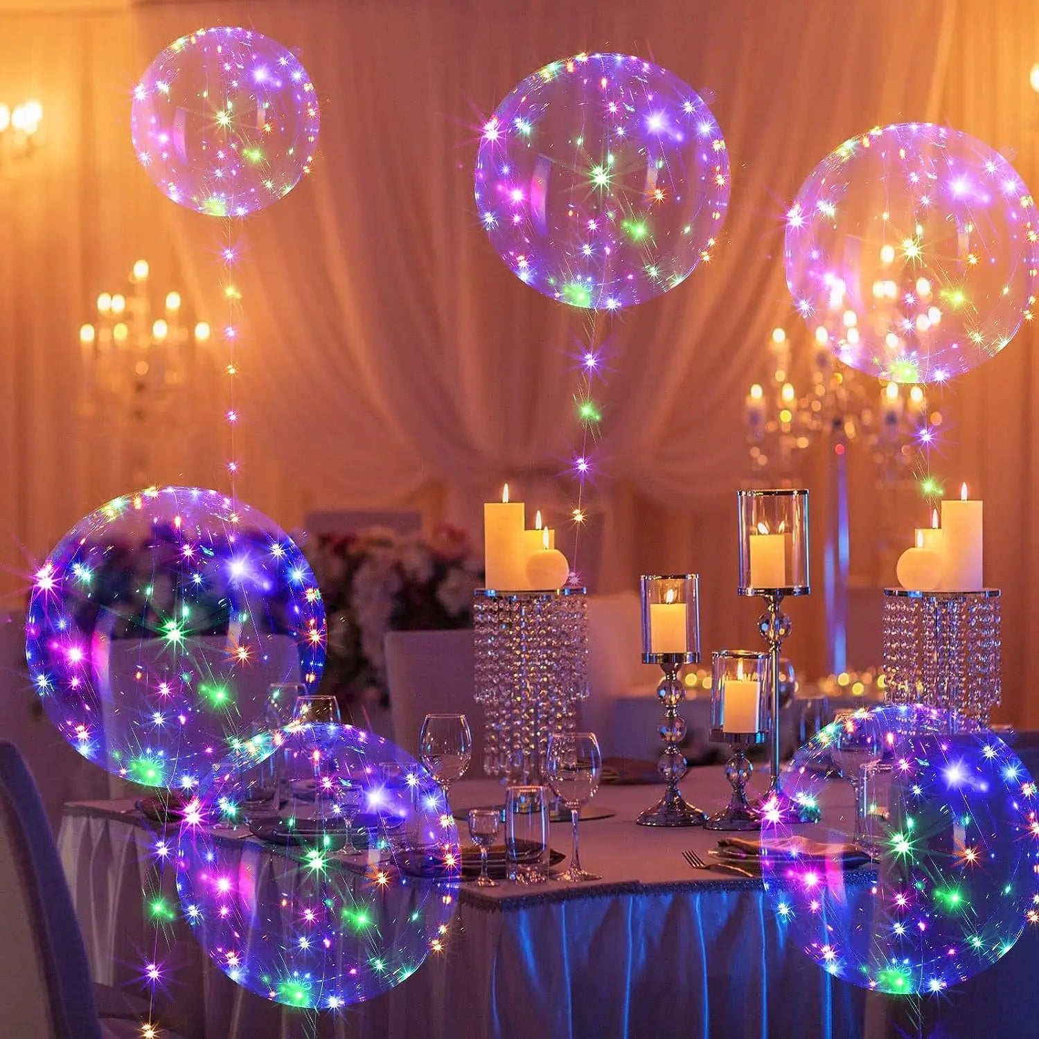 Globos transparentes con tira de luces LED, globo de burbujas de 3M, decoración
