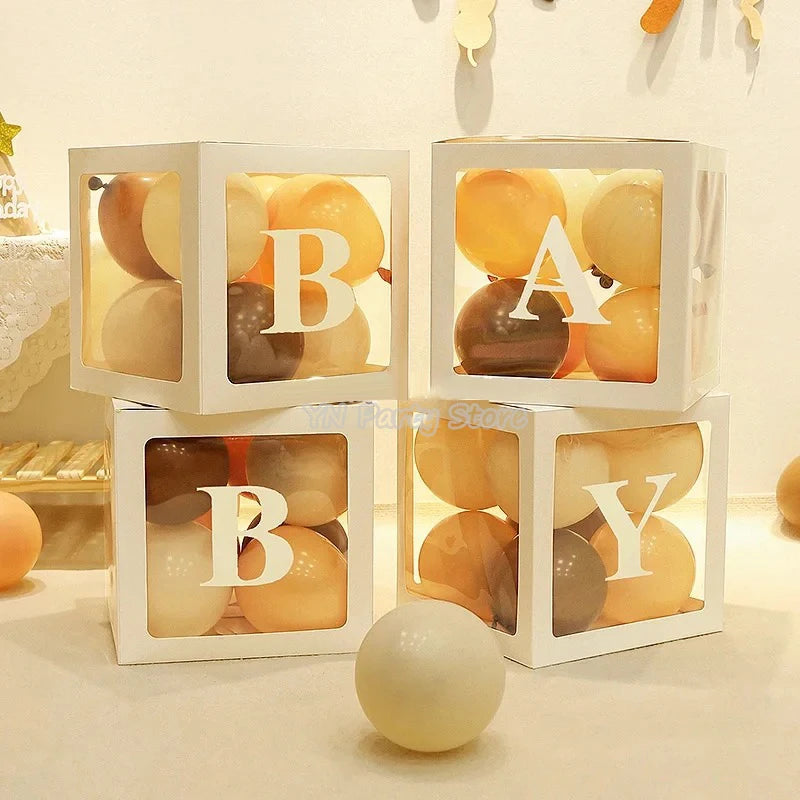 Transparent Letter Balloons Box Baby Shower Birthday Decoration 