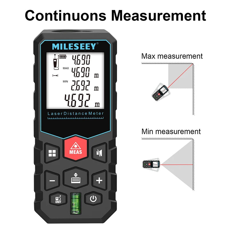 MILESEEY-medidor laser distancia ,Medidor de distancia láser X5 X6,metro digital láser, cinta métrica de alta precisión de 40M 60M 80M 100M, regla electrónica de medición múltiple, entrega en 3-10 días