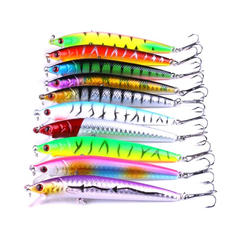 Señuelos de Pesca de pececillos, cebo duro flotante de 95mm y 7g, cebo Artifici