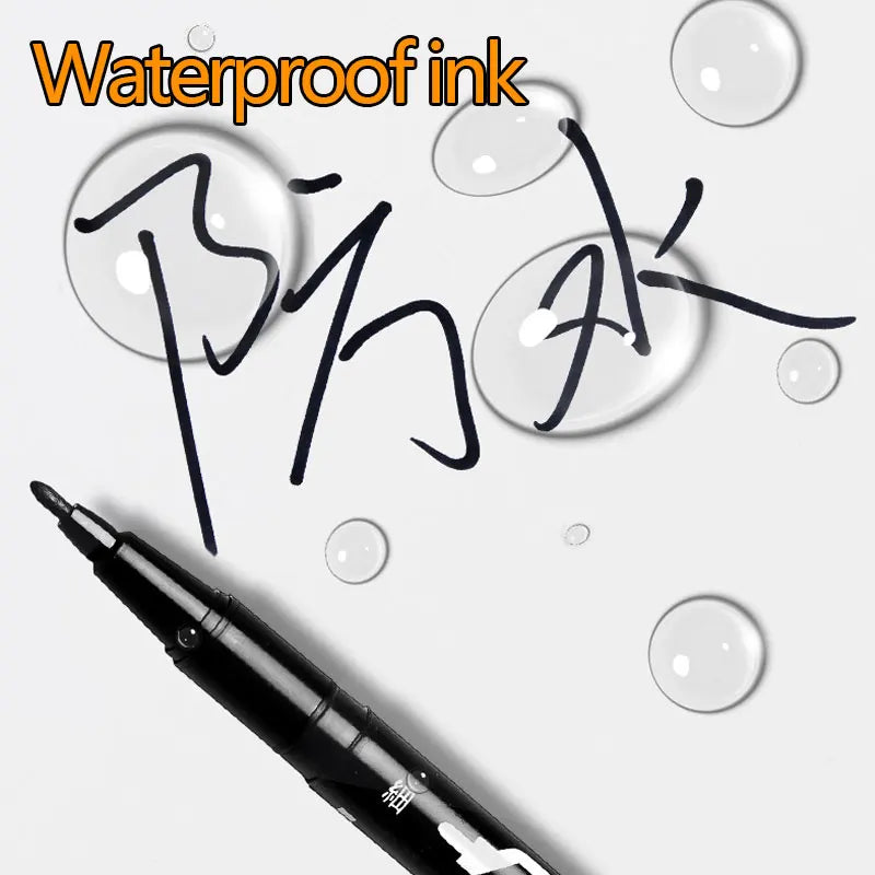 Double-sided waterproof permanent marker pens, double-sided marker pens co