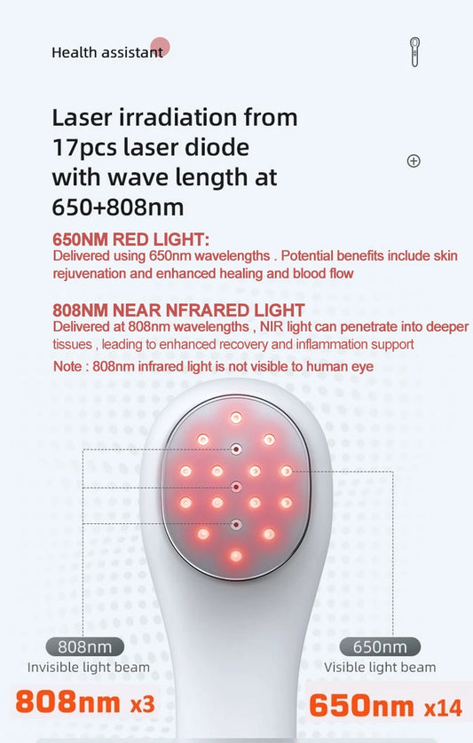 Dispositivo de terapia de luz roja de bajo nivel, láser frío para artritis, eq