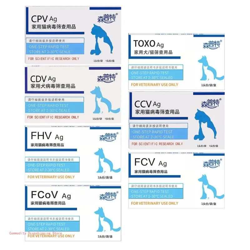 Cat dog distemper card parvovirus detection pet CDV FPV CPV CCV strip p 