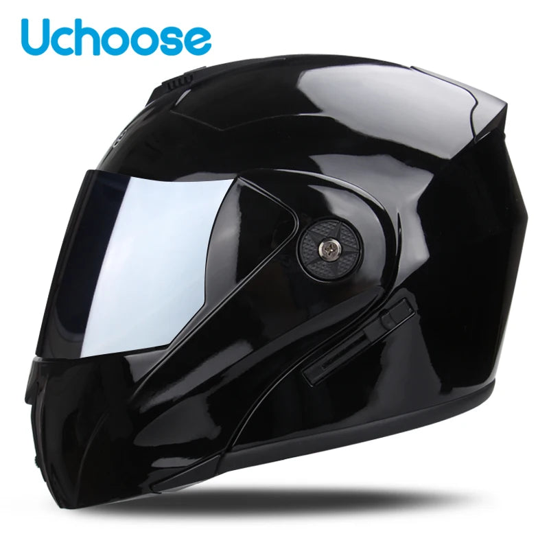 Uchoose-casco de motocicleta Unisex, protector de cabeza con doble lente, secci?