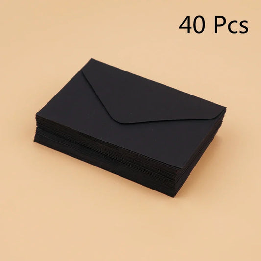 Classic Black and White Mini Kraft Paper Window Envelopes Wedding Envelopes 