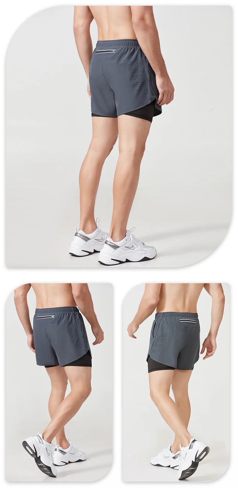 Pantalones cortos para correr para hombre, Shorts de secado rápido para Fitness