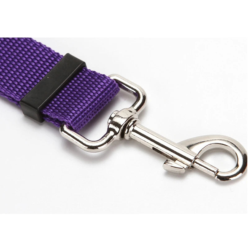 Cinturón de seguridad de coche para mascotas, correa de plomo de nailon, cinturón de seguridad de asiento trasero, Collar de arnés ajustable para perros, accesorios para mascotas, Color sólido, 2 en 1