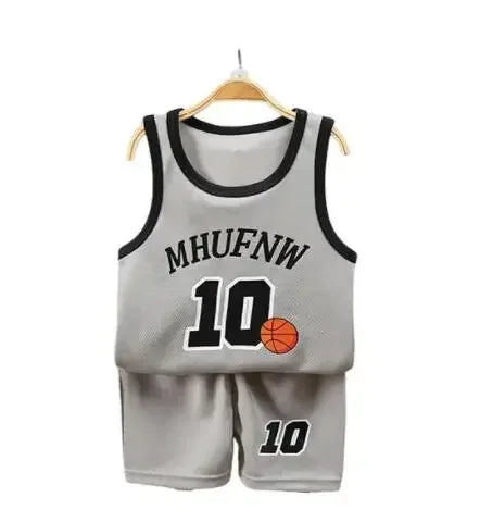 Boys sleeveless basketball jersey sets shorts p 