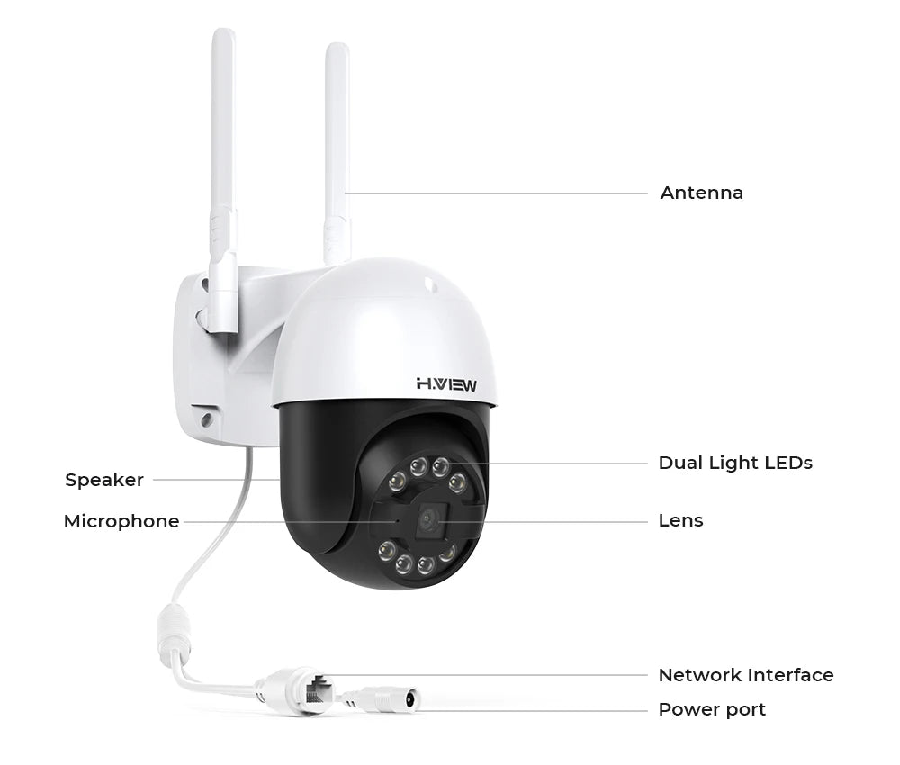 H.view-cámara de seguridad inalámbrica con Wifi, Kit de videovigilancia NVR para interior y exterior, Audio bidireccional, 8 canales, 5MP, Xmeye