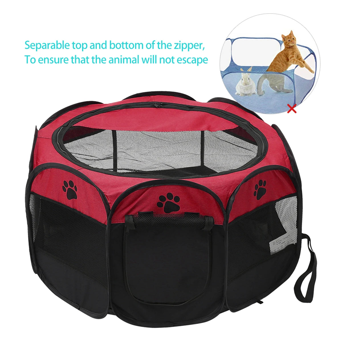 Foldable Pet Tent Octagonal Dog Cage for Large Dogs 