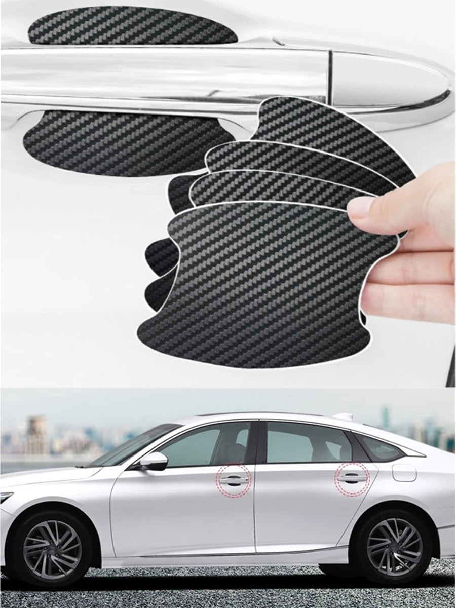 Car Door Handle Anti Scratch Stickers Carbon Fiber Protector 