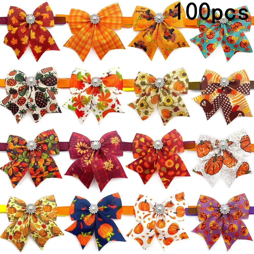 50/100 Pcs Autumn Style Small Dog Bow Grooming Product