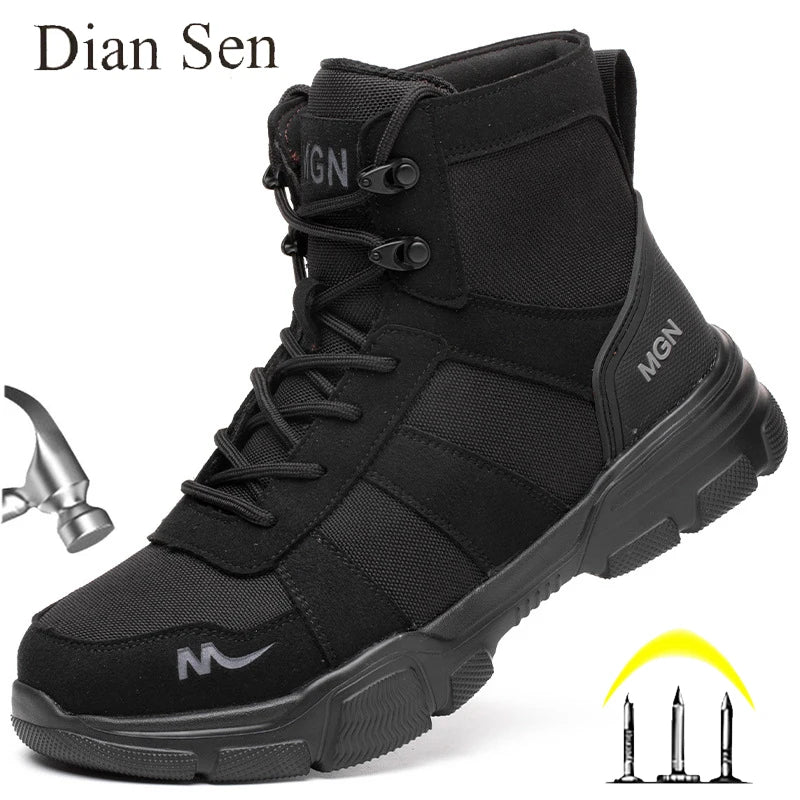 Botas de trabajo indestructibles, zapatos de seguridad con punta de acero, zapat