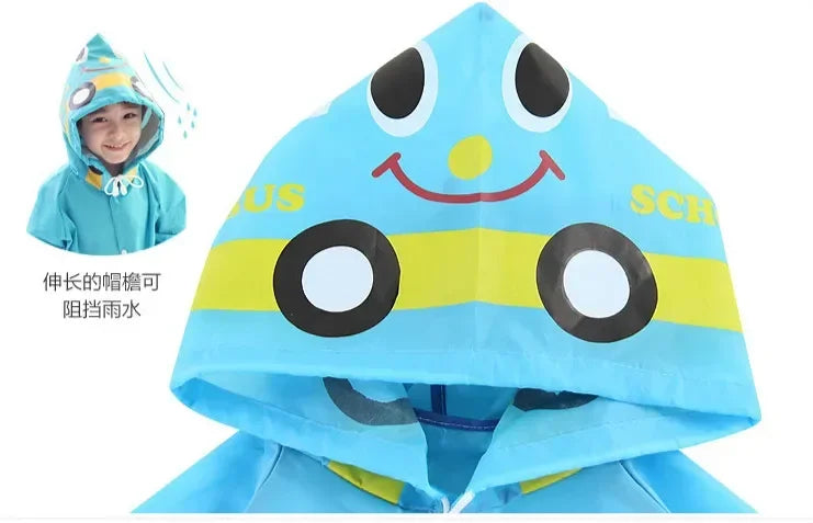 Chubasquero de dibujos animados para niños, Poncho de lluvia plegable, impermea