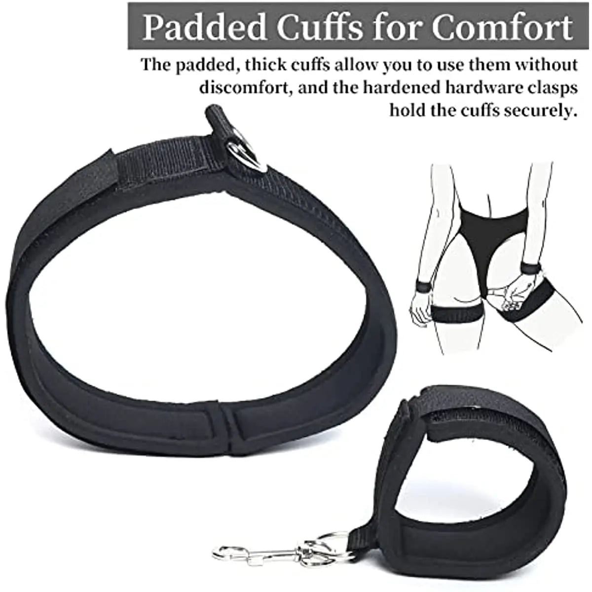 Bdsm Adult Bondage Set Handcuffs Neck Wrist Mouth Gag Cor 