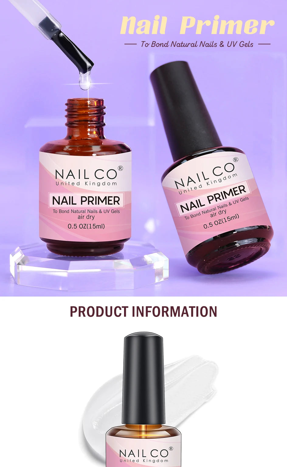 NAILCO-Esmalte de Gel para uñas, imprimación, capa Base, removedor mágico, juego de funciones, UV, Esmalte de uñas, arte de uñas, 15ml