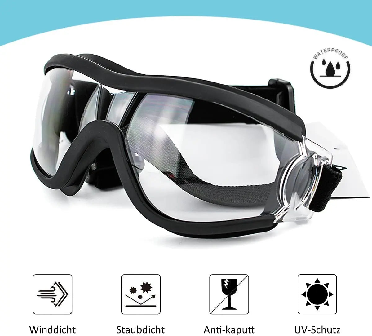 Dog Sunglasses, Adjustable Strap for Travel, Ski and Anti-Fog, Goggles 