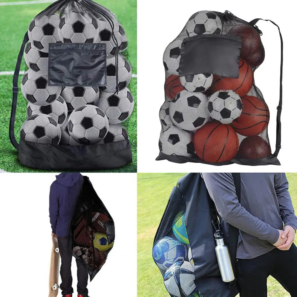 Bolsa de malla con cordón para pelota deportiva, mochila de baloncesto, fútbol, voleibol, bolsa de almacenamiento para equipo de natación