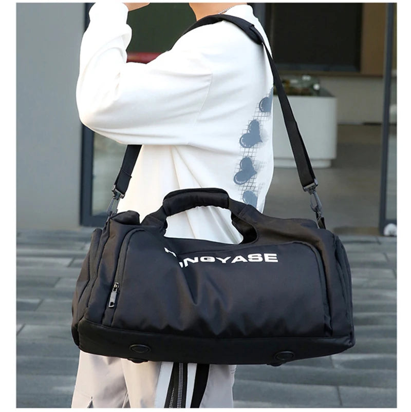 Bolsa deportiva de gimnasio para hombre, bolso de viaje para Fitness, bolsillo para zapatos, equipaje, bolso de mano impermeable, bolso de hombro para fin de semana al aire libre