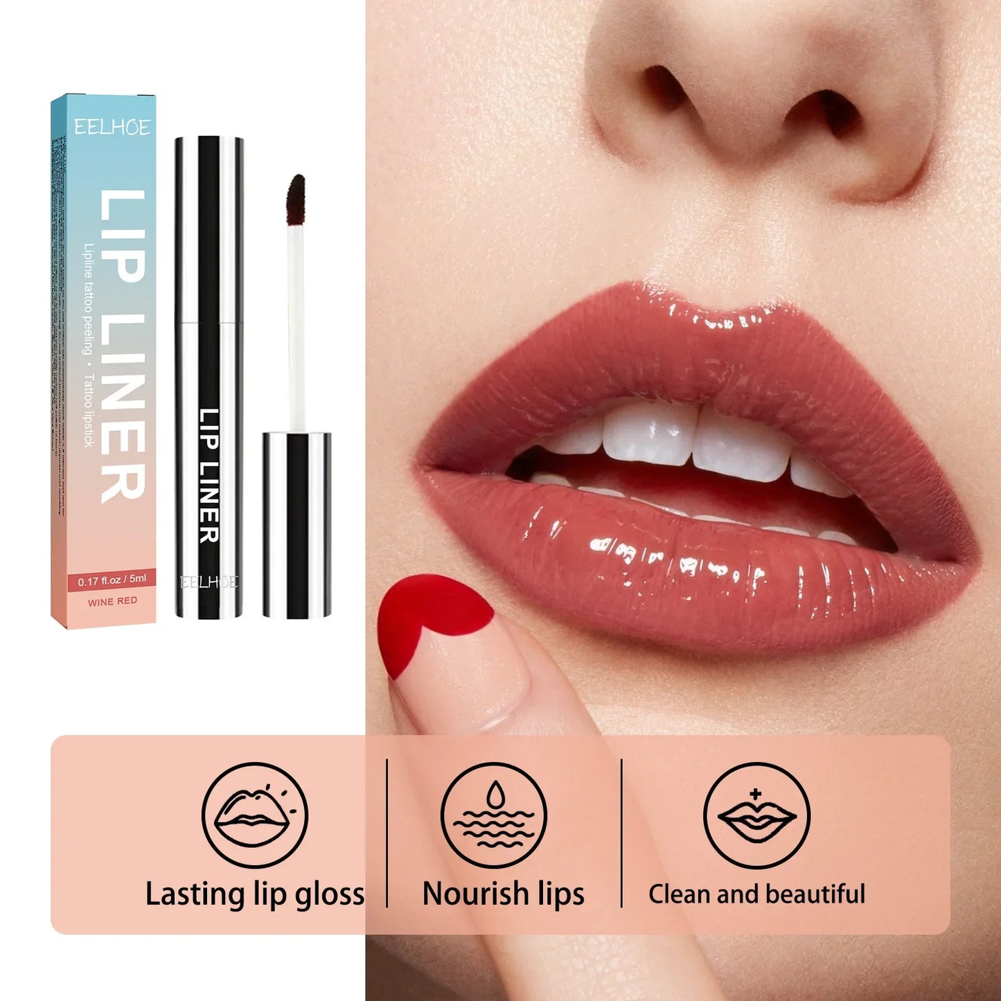 Peel Off-delineador de labios mate, lápiz labial Natural, taza antiadherente, t