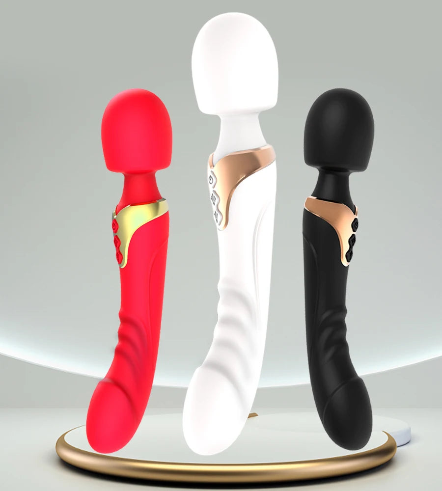 Powerful Dildo Vibrator Wand with 10 Modes Clitoris Stimulator for Women 
