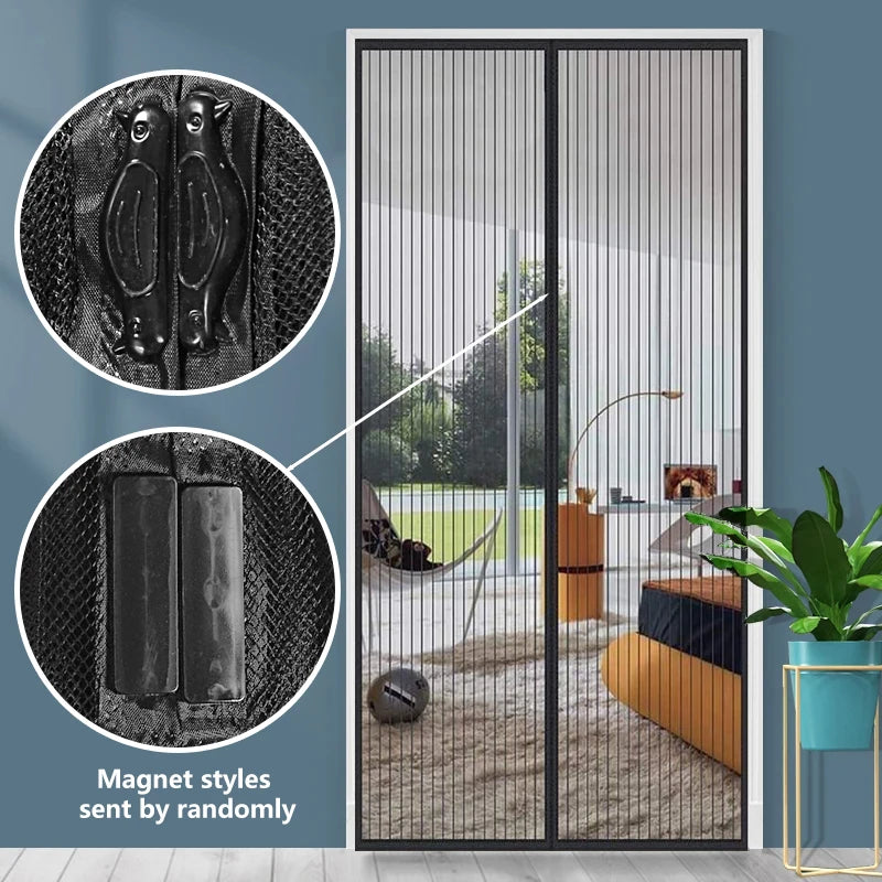 No Drilling Magnetic Door Curtain Automatic Closing Anti Mosquito 