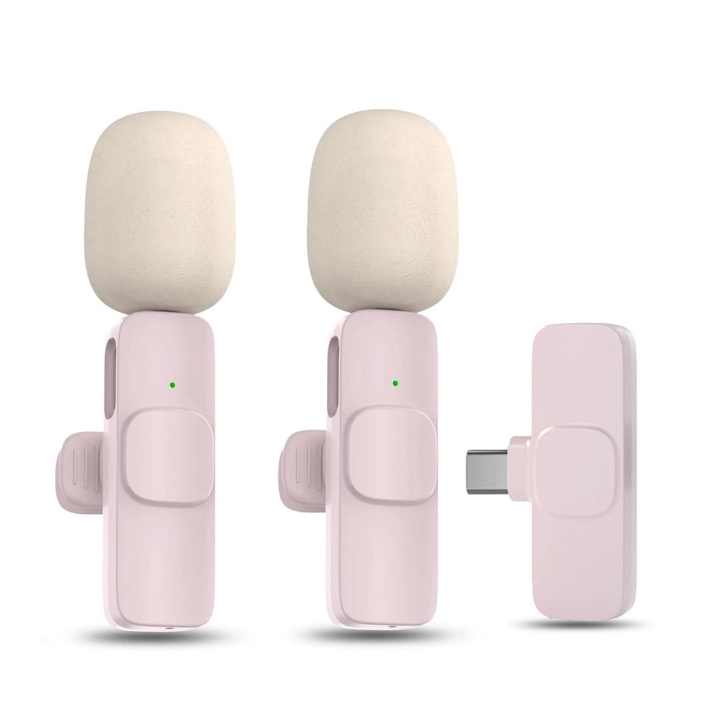 Micrófono Lavalier inalámbrico portátil, minimicrófono de grabación de Audio y vídeo para iPhone, Android, transmisión en vivo, videojuegos, teléfono
