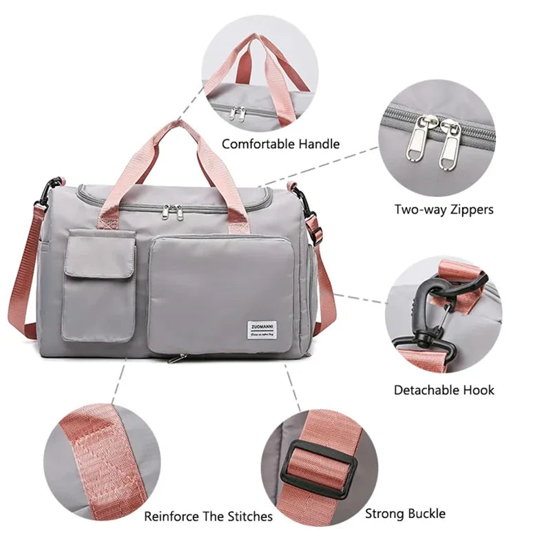 Bolsa de viaje portátil de gran capacidad para hombre y mujer, bolsa de equipaje a prueba de salpicaduras para viaje de negocios, de corta distancia, 12 pulgadas