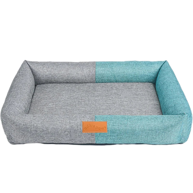 Dog Bed Cotton Linen Material Washable Removable Pet Bed 