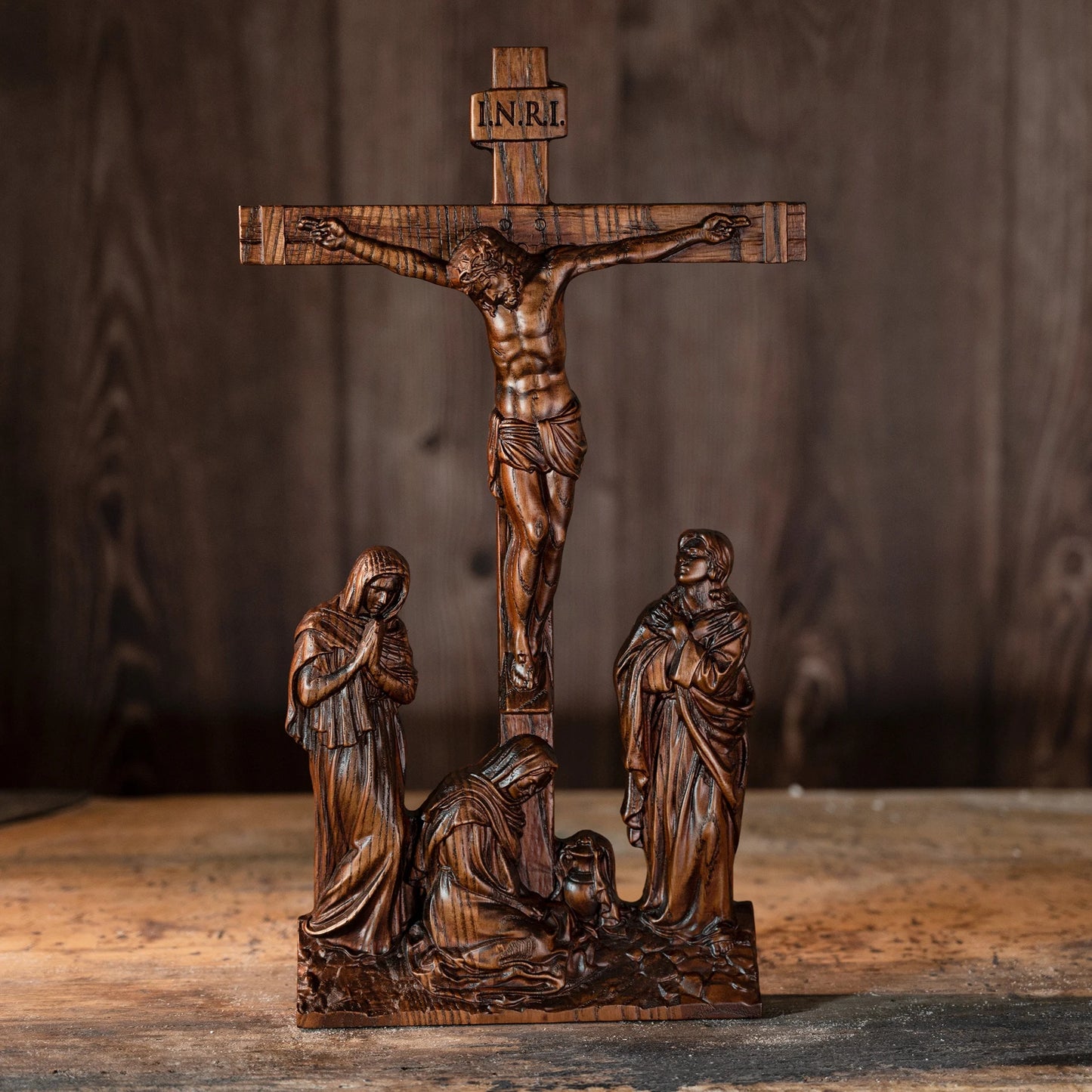 Catholic scene of Jesus and crucifix, ornaments, Jesus was crucified, decoration 